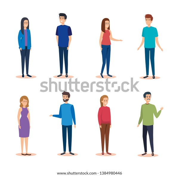 Set Girls Boys Casual Clothes Hairstyle Stock Vector (Royalty Free ...