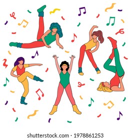 Aerobic Dance Vector Art & Graphics