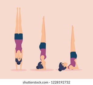 Set of Girls doing yoga design