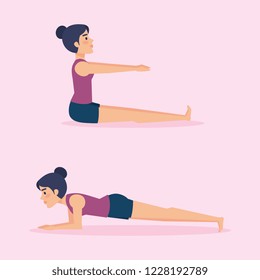 Set of Girls doing yoga design
