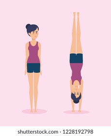 Set of Girls doing yoga design