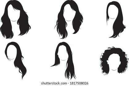 Woman hair silhouette.eps Royalty Free Stock SVG Vector