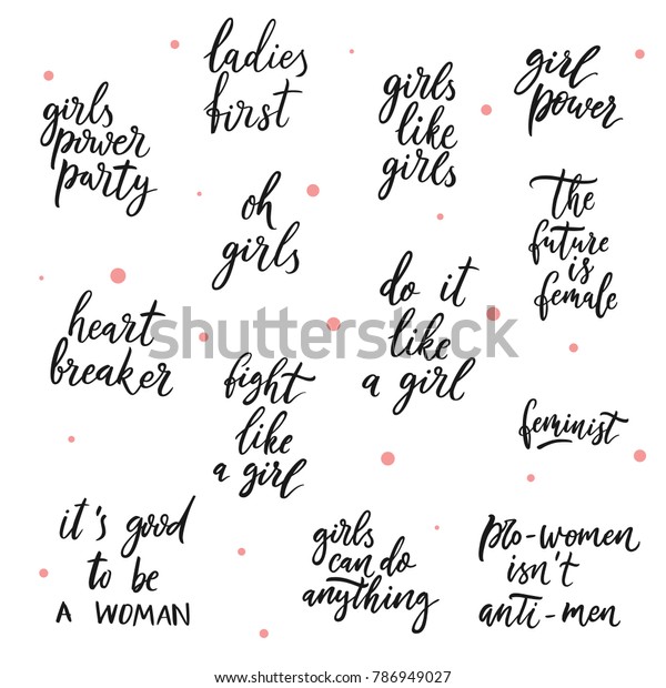 Set Girls Vector Quotes Girls Power | Backgrounds/Textures ...