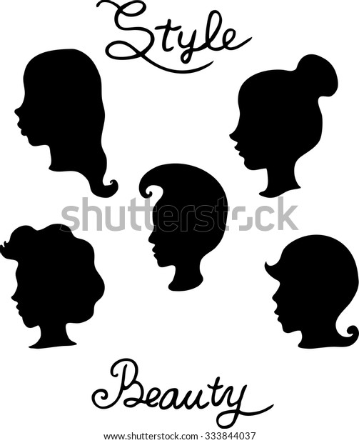 Set Girls Vector Silhouette Stock Vector Royalty Free 333844037 Shutterstock 3278