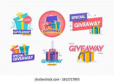 Set giveaway modern vector template. Design for social media event, banner or print.