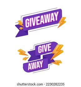 Set of giveaway promo text vector