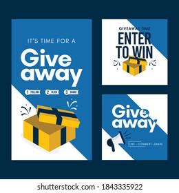 Set giveaway social media contest vector template