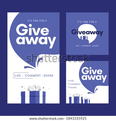 Set giveaway social media contest vector template