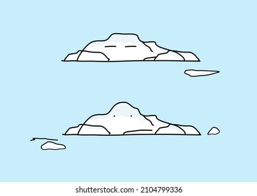 set of glacier cause from global warming background