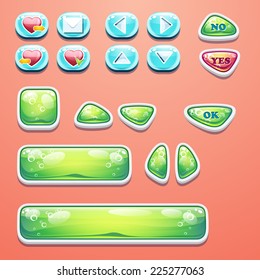 Set glamorous buttons with an OK, yes and no to computer games and web design