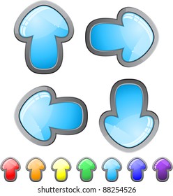 Set of glass arrows different colors