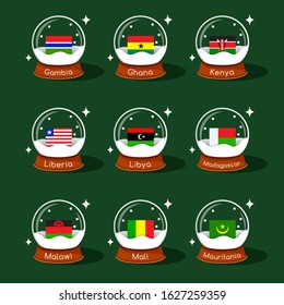 Set of glass balls with national flag : Vector Illustration