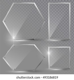 Set of glass banners