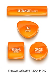 Set of glass banners. Vector illustration.