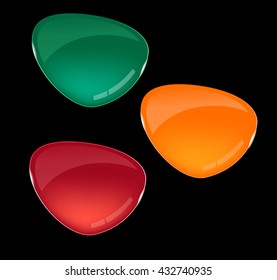 Set of glass banners for Web Design isolated on black background. Vector illustration.