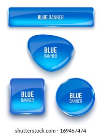 Set of glass banners for your design. Vector illustration.