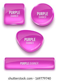 Set of glass banners for your design. Vector illustration.