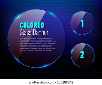 Set of glass banners for your design. Vector illustration.