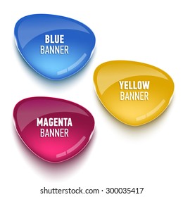 Set of glass banners for your design. Vector illustration.