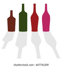 Set of glass bottles. Vector illustration