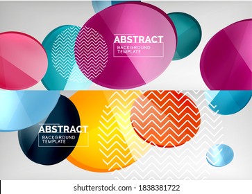 Set of glass bubbles abstract backgrounds. Vector illustrations for covers, banners, flyers and posters and other