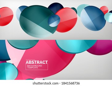 Conjunto de burbujas de vidrio de fondo abstracto. Ilustraciones vectoriales para portadas, pancartas, volantes y carteles y otros