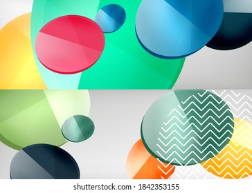Set of glass bubbles abstract backgrounds. Vector illustrations for covers, banners, flyers and posters and other