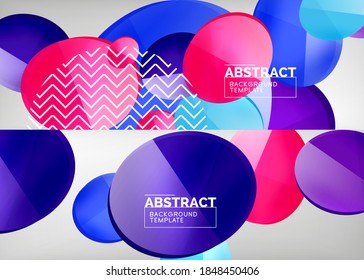 Set of glass bubbles abstract backgrounds. Vector illustrations for covers, banners, flyers and posters and other