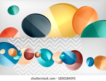 Set of glass bubbles abstract backgrounds. Vector illustrations for covers, banners, flyers and posters and other