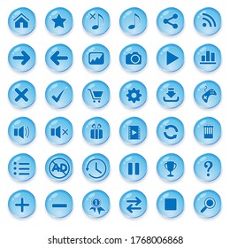 Set of glass button for design Premium Vector.