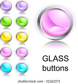 Set of glass buttons