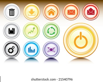 set of glass buttons / shiny isolated vector objects