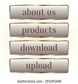 Set of glass buttons for your design. Vector illustration.