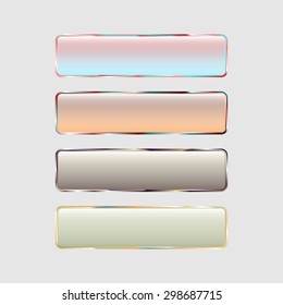 Set of glass buttons for your design. Vector illustration.