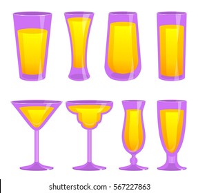 set of glass cups