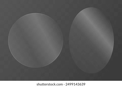 Conjunto de vidrio de diferentes tamaños y Formas. vidrio transparente con deslumbramiento. vidrio, ventanas, marcos de imagen con reflexión. Ilustración vectorial de stock