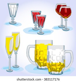 Set of glass goblets