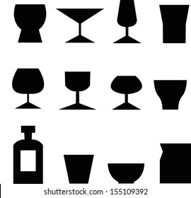 set of glass icon