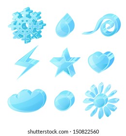 a set of glass icon bulk crystal