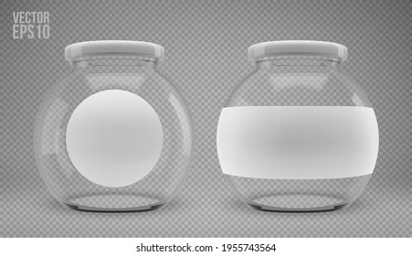 A set of glass jam jars with lids.