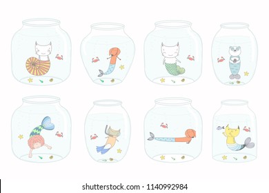Set glass jars and