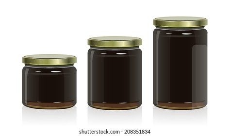 set glass jars vector illustration