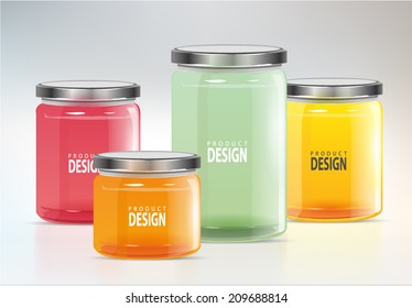 set glass jars vector illustration design