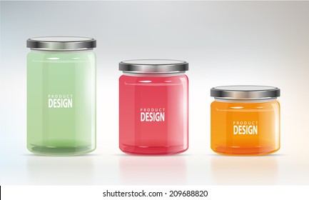 set glass jars vector illustration design