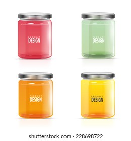 set glass jars vector illustration design