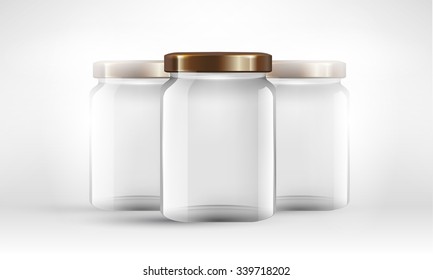 set glass jars vector illustration design
