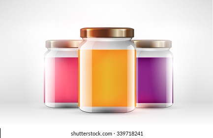 set glass jars vector illustration design