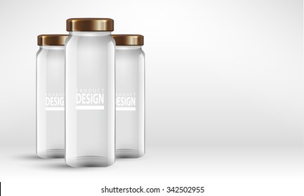 set glass jars vector illustration design