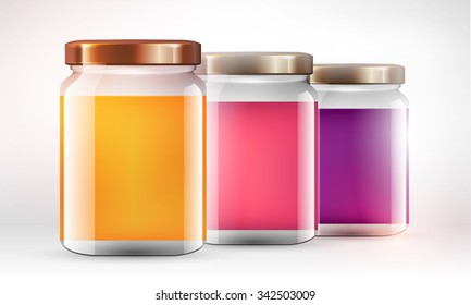 set glass jars vector illustration design