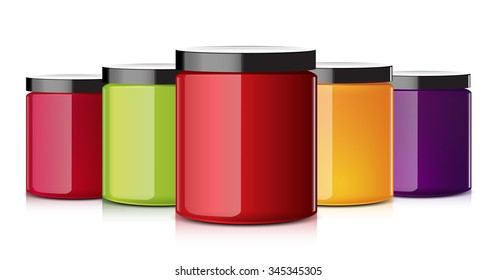 set glass jars vector illustration design